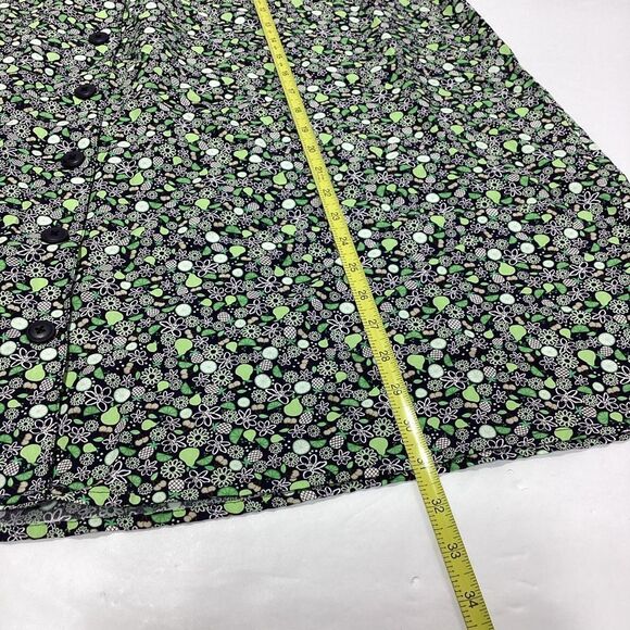 CJ Banks Rayon Skirt Fruit Design Pears Limes Pineapples Button Front 1X - Picture 10 of 11